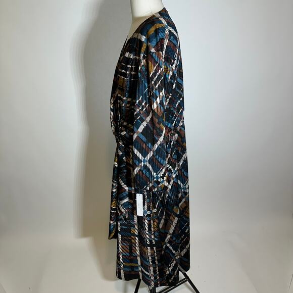 NWT Signature by Robbie Bee 3/4 Sleeve Faux Wrap Midi Dress Womens Plus Size 3X - Picture 6 of 12